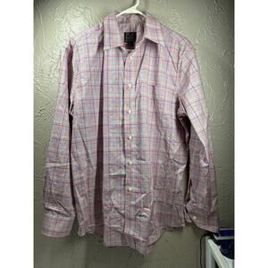 JOS A BANK Mens Executive Collection Tailored Fit Check Button Shirt Size Medium